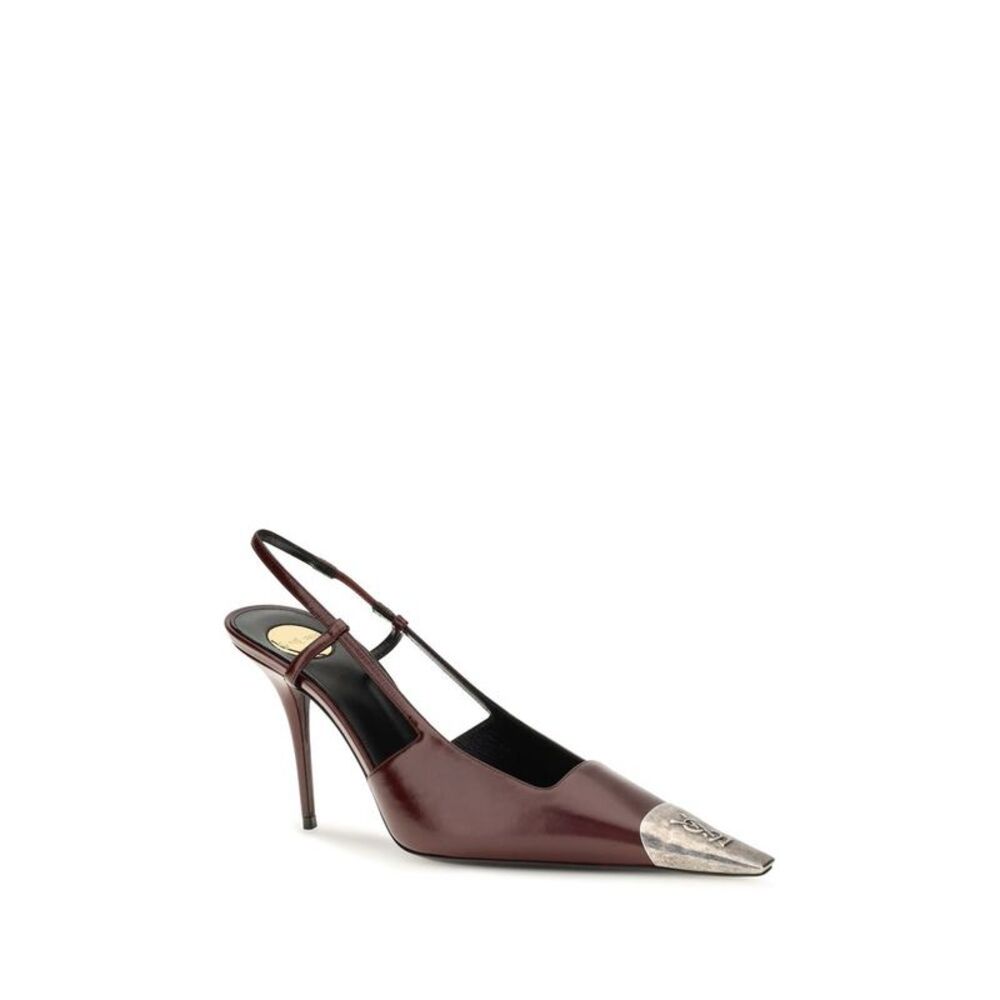 Saint Laurent Bordeaux Calf Leather Bos Taurus High Heel Women's Pumps